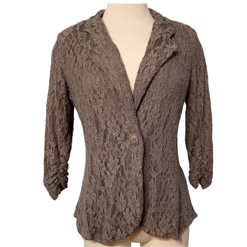 Gibson Brown Lace Blazer